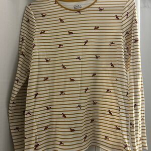 Croft & Barrow Long Sleeve Striped Fox Tee